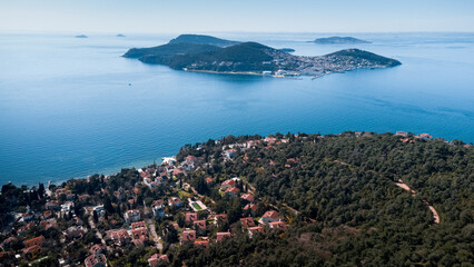 Wiew of prince island in Istanbul Turkey on a sunny day.