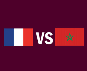 France Vs Morocco Flag Emblem Symbol Design Europe And Africa football Final Vector European And African Countries Football Teams Illustration