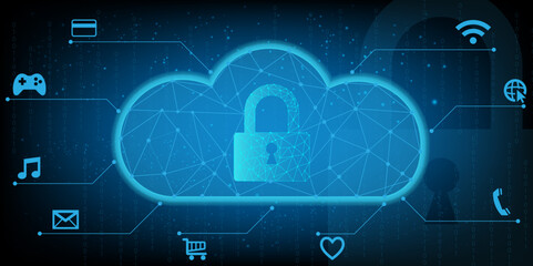 Fototapeta premium Futuristic business network concept.Cloud computing concept.circular hud connection with circuit board futuristic modern website background or cover page vector for technology and finance concept