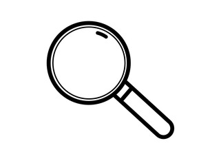 Magnifier icon for research and analysis. Magnifier design for detective and image magnification.