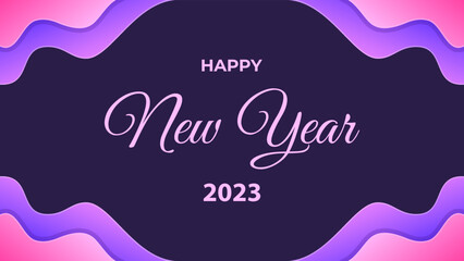 Happy new year 2023 background with  gradient color. Suitable to use on new year event.