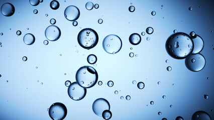 Clear blue bubbles flow background