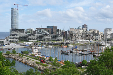 Moderne Wohnbebauung Yachthafen Von Aarhusnemark