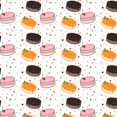 Cakes seamless pattern