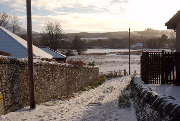 Fisher's Walk at Darnick on snowy winters day