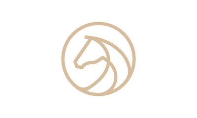 horse head logo design. linear style luxury icon vector illustration.