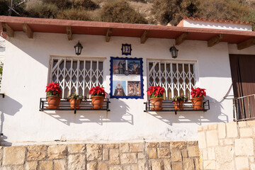 Windows with flowers. Santa Cruz Alicante.