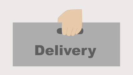 hand holding a bag as a information for order and delivery