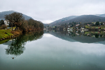 Obraz premium Water reservoir in Bansky Studenec, Slovakia
