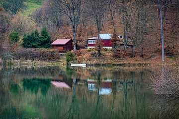 Fototapeta premium Water reservoir in Bansky Studenec, Slovakia