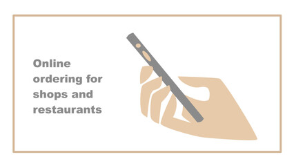 hand holding a phone for information  as a delivery 