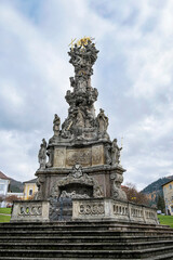 Fototapeta na wymiar Plague column of the Holy Trinity in Kremnica, Slovakia, travel destination
