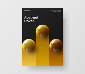 Isolated realistic balls company identity layout. Creative journal cover A4 design vector illustration.