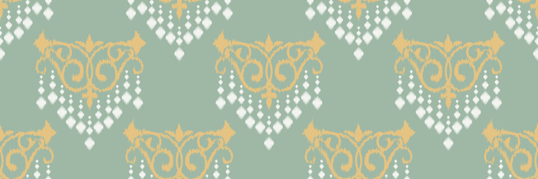 Ikat Damask Scandinavian embroidery, ikat seamless tribal backgrounds, Fashion pattern Digital textile Asian Design ancient art for Prints Fabric saree Mughal Swaths texture Kurti Kurtis Kurtas