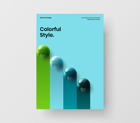 Creative pamphlet vector design illustration. Simple realistic balls catalog cover concept.