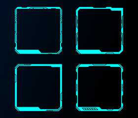 blue abstract frame set technology future interface hud .	
