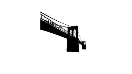 Brooklyn Bridge silhouette - obrazy, fototapety, plakaty