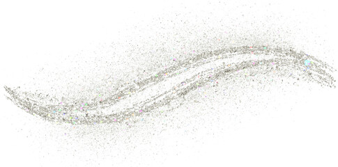 Silver glitter hand-drawn curve