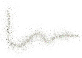 Fototapeta premium Silver glitter hand-drawn abstract line