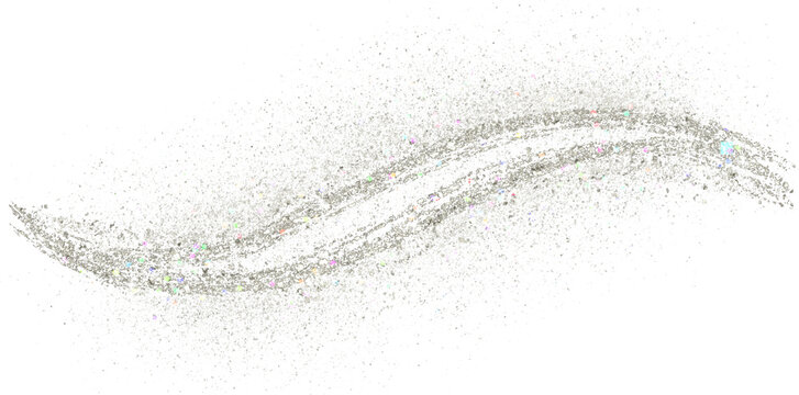 Silver glitter hand-drawn curve