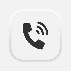 Phone icon in trendy neumorphism style isolated. Telephone call symbol. Vector illustration EPS 10