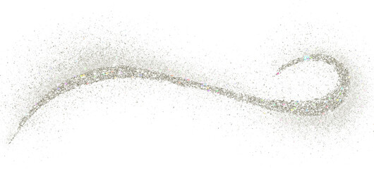 Fototapeta premium Silver glitter hand-drawn abstract curve