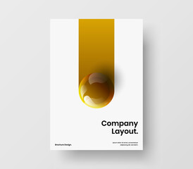 Isolated realistic balls pamphlet illustration. Amazing handbill vector design layout.