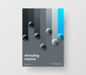 Modern realistic spheres handbill concept. Unique catalog cover vector design illustration.