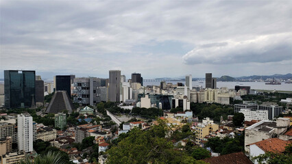 Fototapeta na wymiar Rio de Janeiro city center in panoramic view