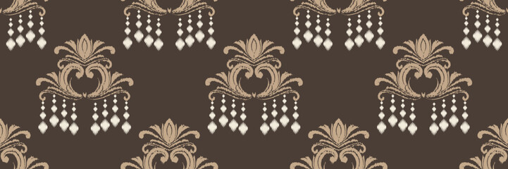 Ikat Damask Scandinavian embroidery, ikat seamless pattern, Fashion pattern Digital textile Asian Design ancient art for Prints Fabric saree Mughal Swaths texture Kurti Kurtis Kurtas