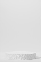 Empty podium Blank product shelf standing backdrop.