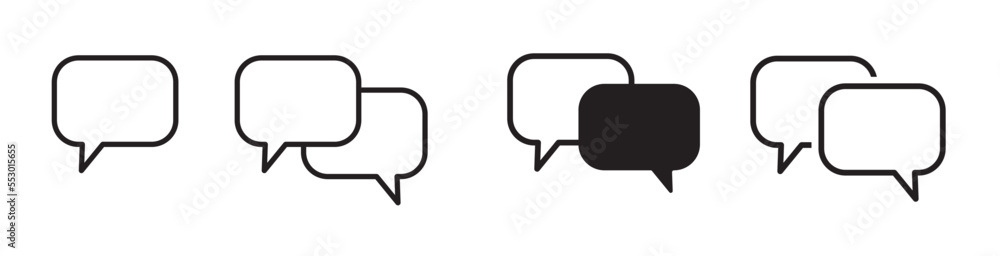 Poster chat and speech bubble iicons set on white background. vector icon. 10 eps.