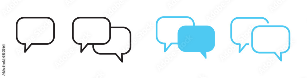 Poster chat message icon in different style vector illustration. two colored and black chat message vector 