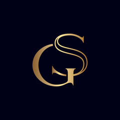 BEAUTY NATURAL LEAF LOGO VECTOR LETTER GS OR SG