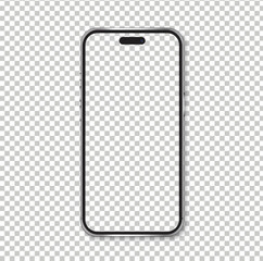 Vector smartphone mockup. Screen transparent and object isolated on png background.