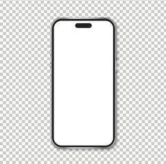 Smartphone mockup vector and object isolated on png background.