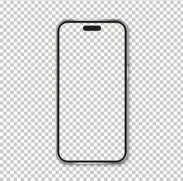 Vector smartphone mockup. Screen transparent and object isolated on png background.