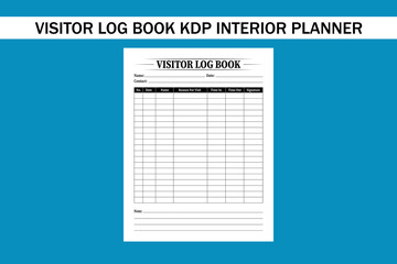 visitor log book Kdp Interior Planner - obrazy, fototapety, plakaty