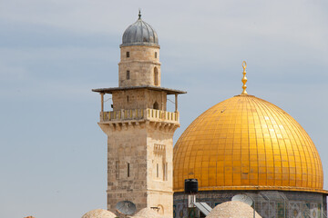 The Dome of the Rock on the Temple Mount in the Old City of Jerusalem. Qubbat Al-Sakhra.