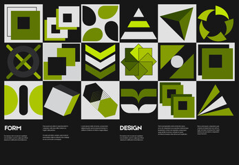 Generative design artwork graphics of computer vector generated shapes and abstract geometric design elements. Useful for website background, poster art design, magazine front page, banners.