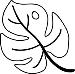 monstera leaf freehand drawing.