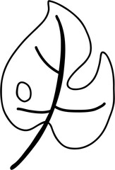 monstera leaf freehand drawing.