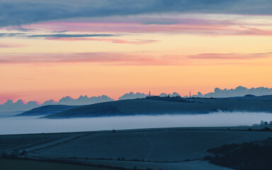 Sunrise over the South Downs National Park