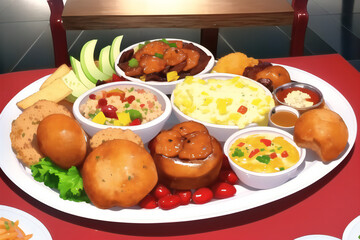 Anime Style Food Platter