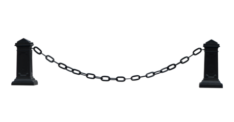 metal poles and chain link fence