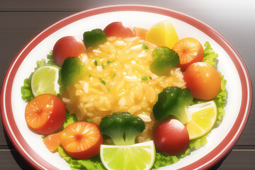 Anime Style Rice Dish