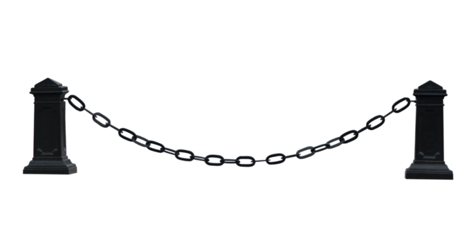 metal poles and chain link fence