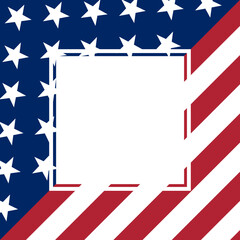 Frame of USA flag. Flag of the United States of America. American Flag for Independence Day. Vector illustration
