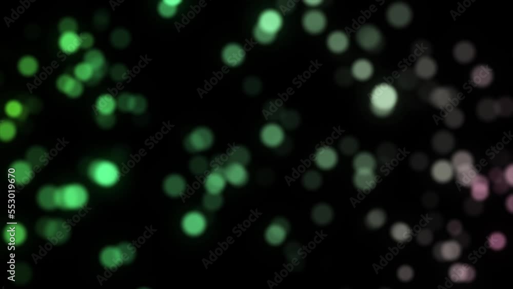 Poster bokeh particle flying on black background, animation of bokeh particle floating. particle bokeh flyi