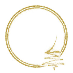 The frame is transparent with a golden circle with a slight gold grain effect, and below is a pine tree. suitable for borders, templates, greeting cards, etc